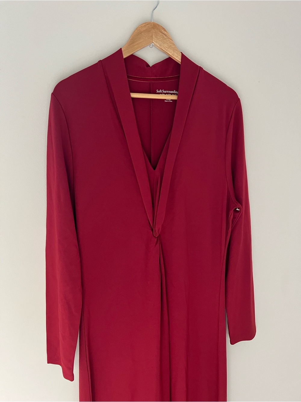 Soft Surroundings Lagia Red Dahlia Ponte Knit Minimalist Long Maxi Dress Size XL - Picture 3 of 10